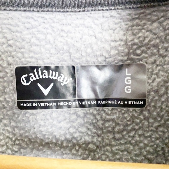 Callaway Mens Quarter Zip Banded Collar Heather Gray Long Sleeve Pullover - Picture 7 of 10